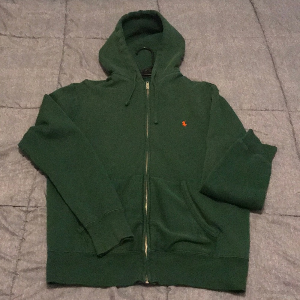 Men’s green polo zip up jacket